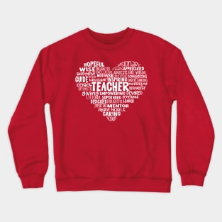 Teacher Heart Word Cloud Crewneck Sweatshirt